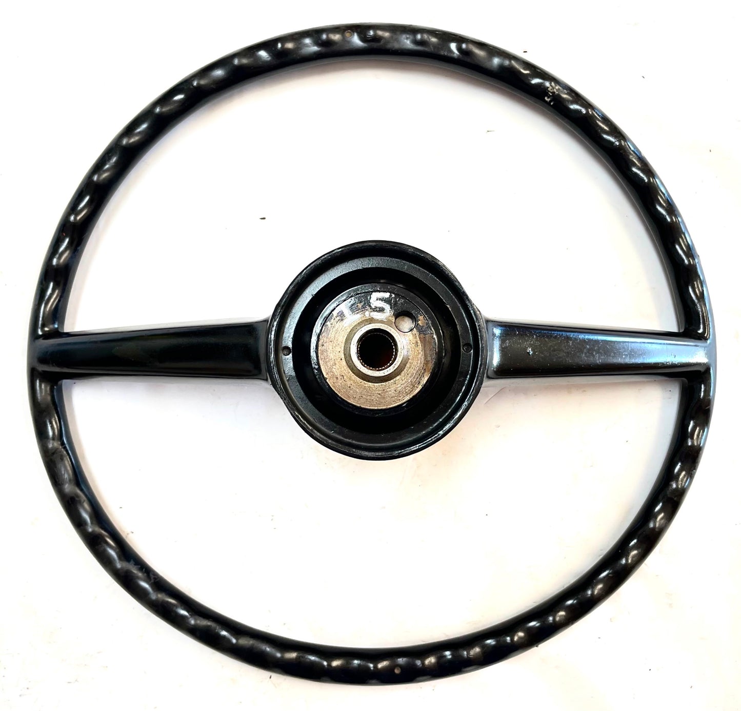 Jeep CJ steering wheel fits 76-86 CJ5 CJ7 CJ8 horn button Factory Black