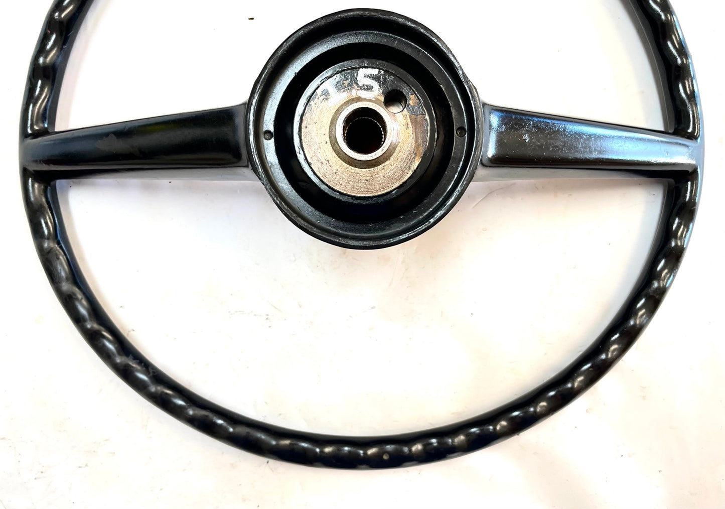 Jeep CJ steering wheel fits 76-86 CJ5 CJ7 CJ8 horn button Factory Black