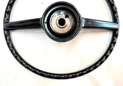 Jeep CJ steering wheel fits 76-86 CJ5 CJ7 CJ8 horn button Factory Black