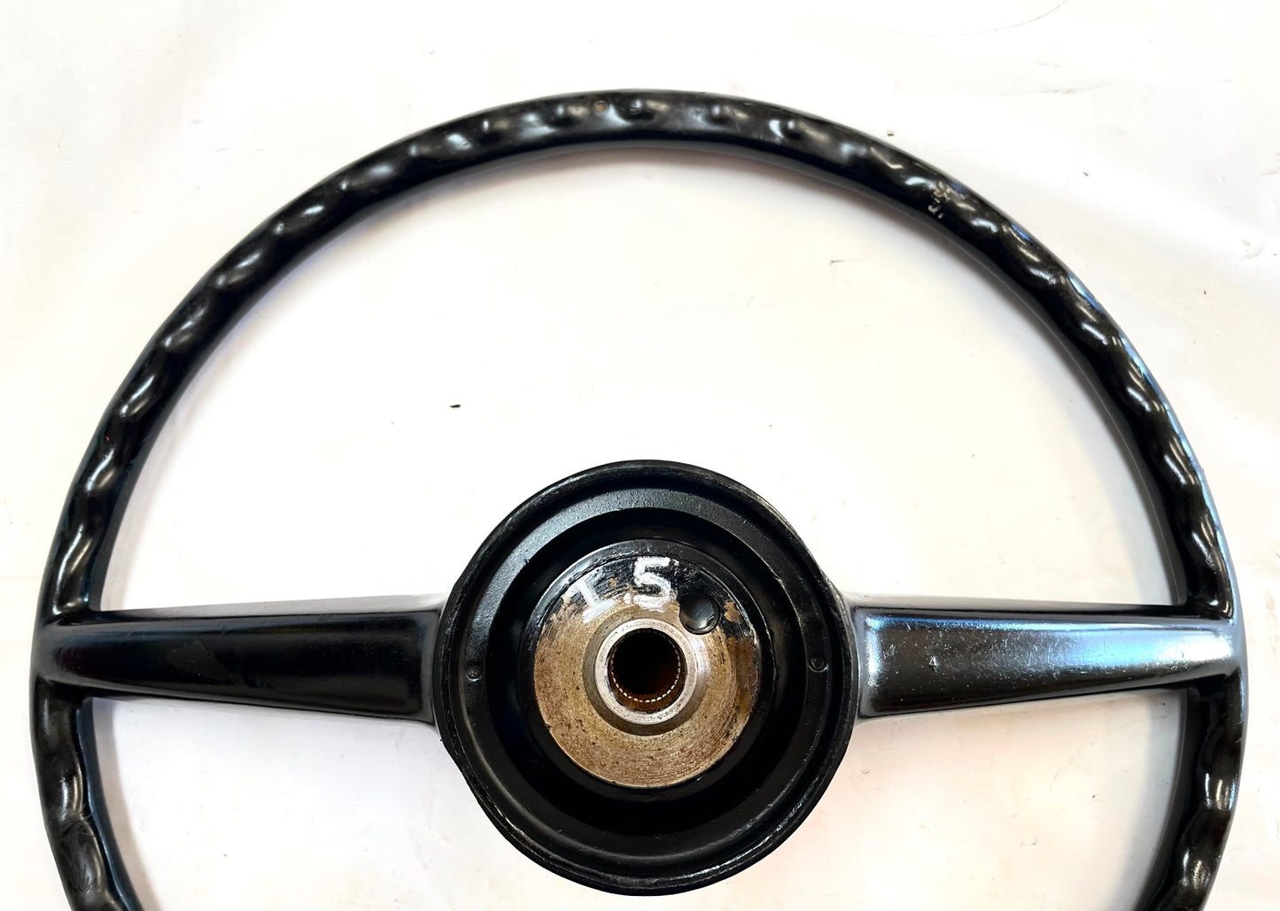 Jeep CJ steering wheel fits 76-86 CJ5 CJ7 CJ8 horn button Factory Black