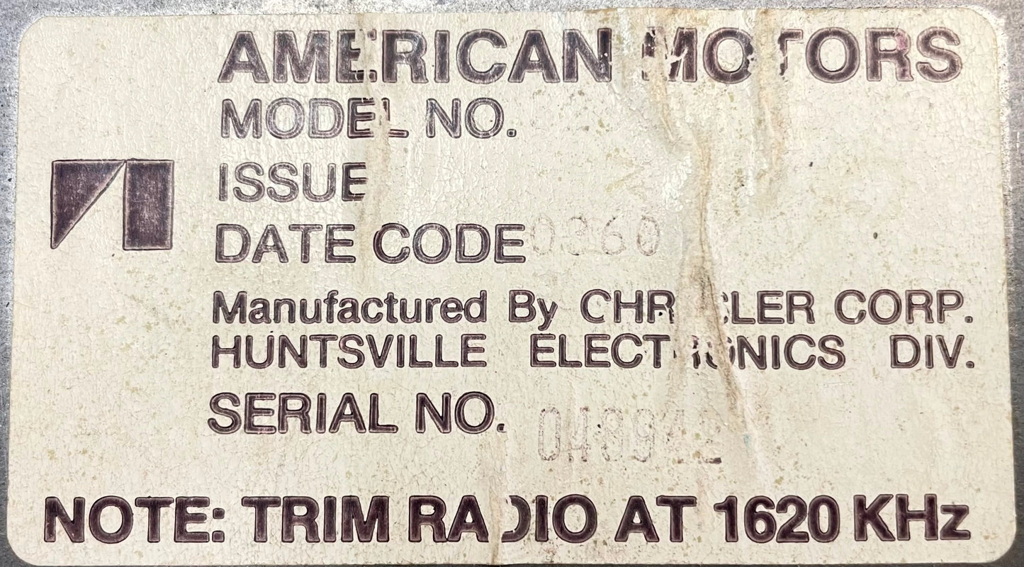 AMC Jeep NOS AM radio with knobs American Motors